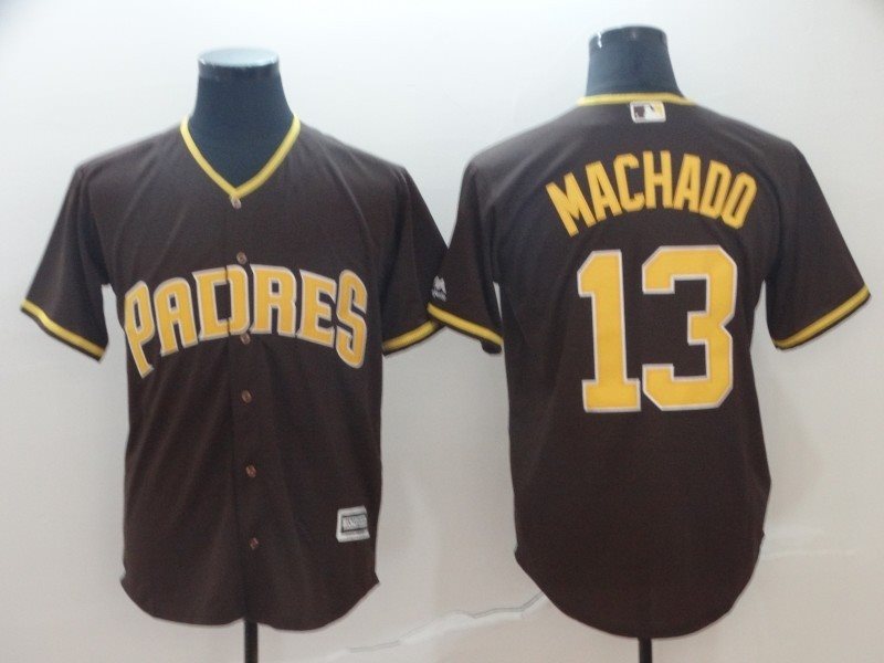 MLB Padres 13 Manny Machado Brown Cool Base Men Jersey