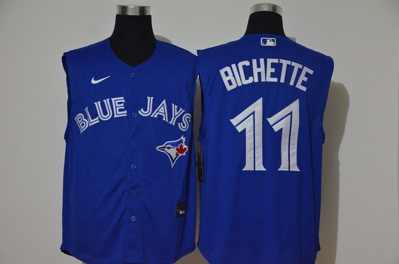 MLB Blue Jays 11 Bo Bichette Royal Nike Cool Base Sleeveless Men Jersey