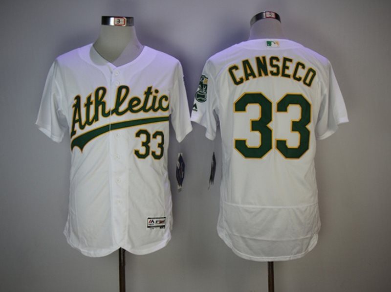 MLB Athletics 33 Jose Canseco White Cool Base Men Jersey