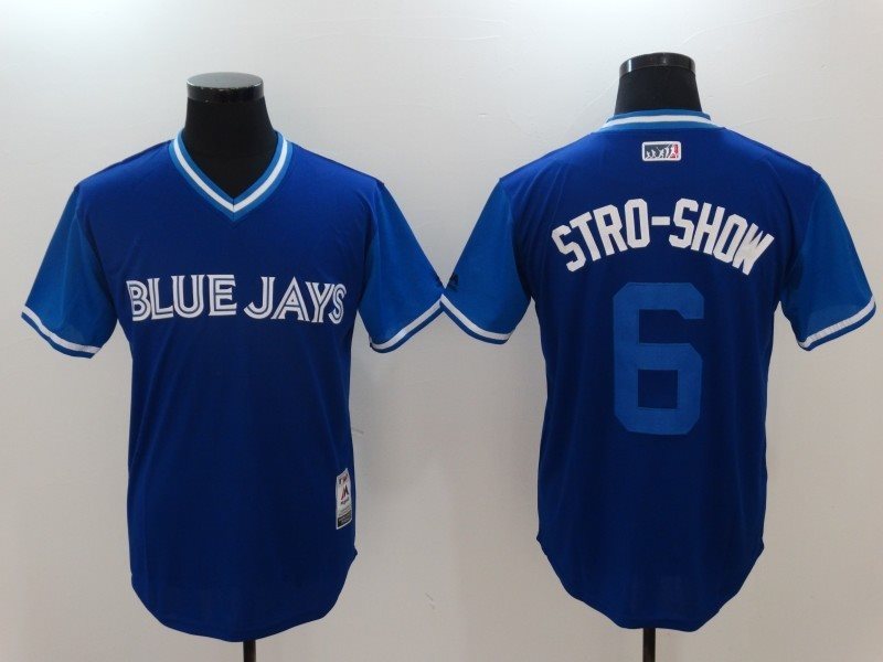 MLB Blue Jays 6 Marcus Stroman Stro Show Majestic Royal 2017 Players Weekend Men Jersey