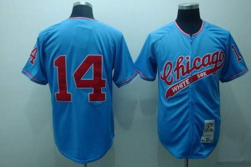 MLB White Sox 14 Bill Melton Blue Mitchell and Ness Throwback Men Jersey