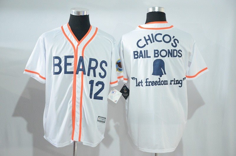 Bad News Bears Button Down 12 Tanner Boyle White Movie Stitched Baseball Jersey