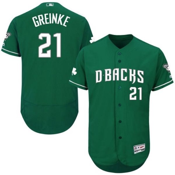 MLB Diamondbacks 21 Zack Greinke Green Celtic Flexbase Men Jersey