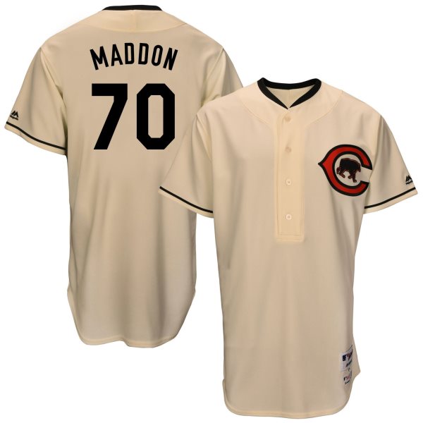 MLB Cubs 70 Joe Maddon Cream Throwback Men Jersey