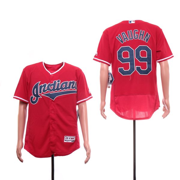 MLB Indians 99 Ricky Vaughn Navy Red Flexbase Men Jersey