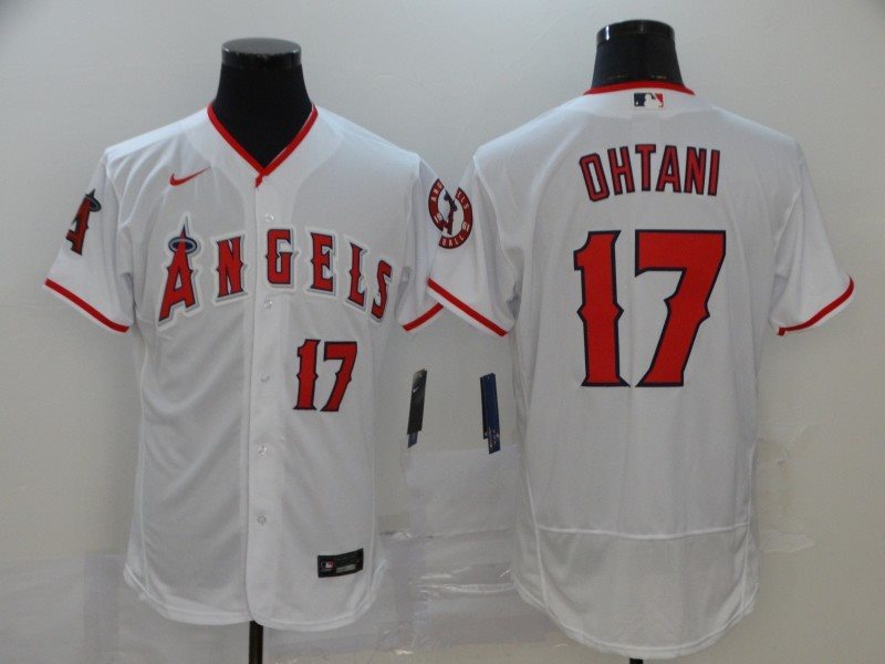MLB Angels 17 Shohei Ohtani White 2020 Nike Flexbase Men Jersey