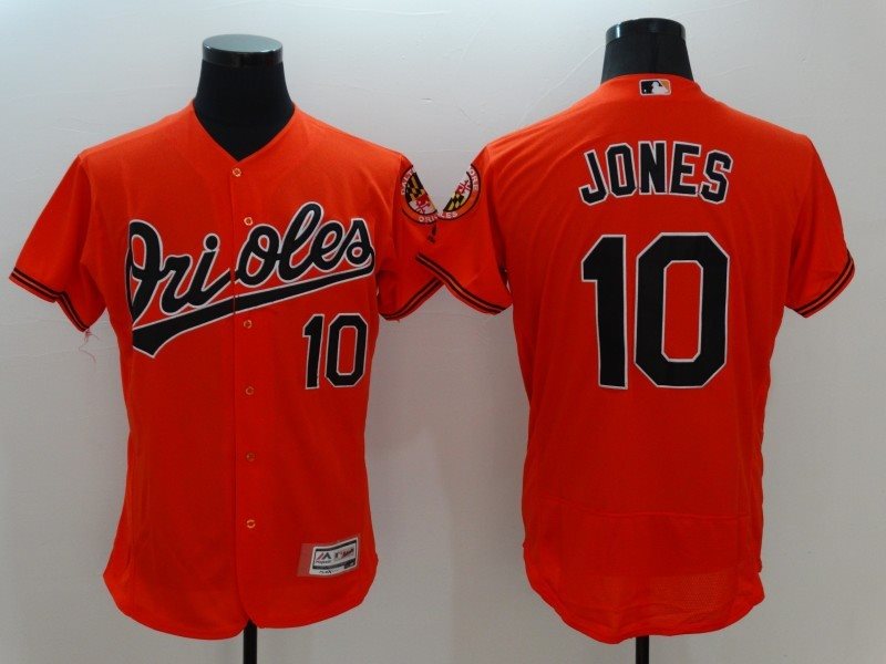 MLB Orioles 10 Adam Jones Orange Flexbase Men Jersey