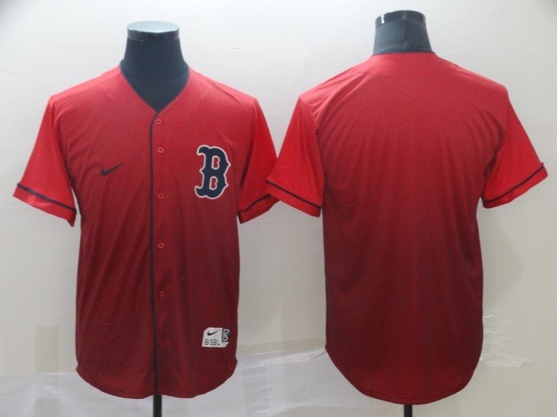 MLB Red Sox Blank Red Drift Fashion Men Jersey