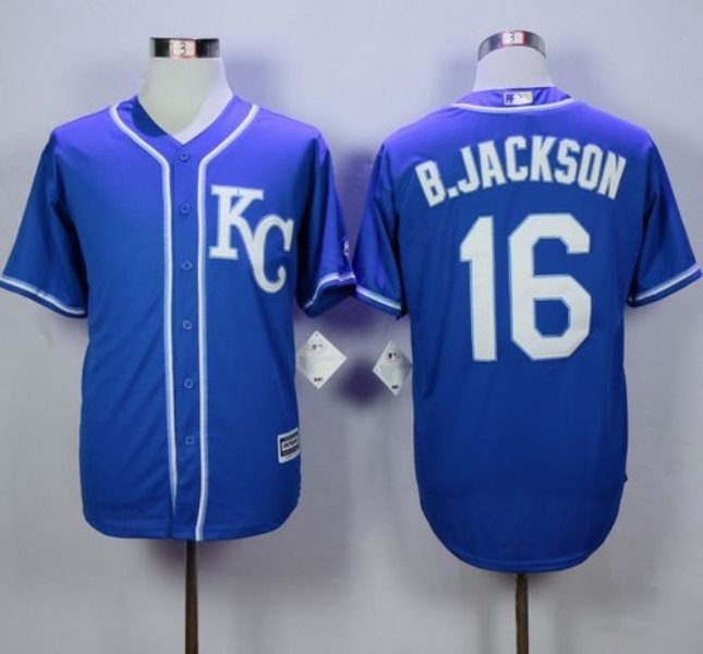 MLB Royals 16 Bo Jackson Blue Alternate 2 New Cool Base Men Jersey