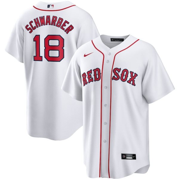 MLB Red Sox 18 Kyle Schwarber White Nike Cool Base Men Jersey