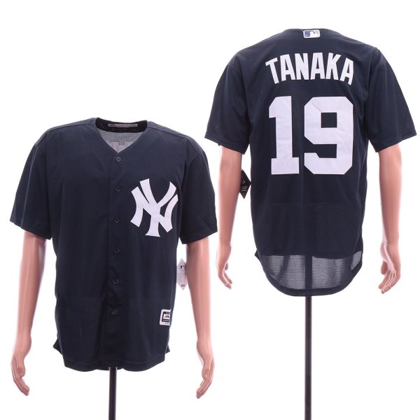 MLB Yankees 19 Masahiro Tanaka Navy Cool Base Men Jersey