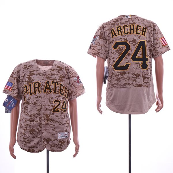 MLB Pirates 24 Chris Archer Camo Flexbase Men Jersey