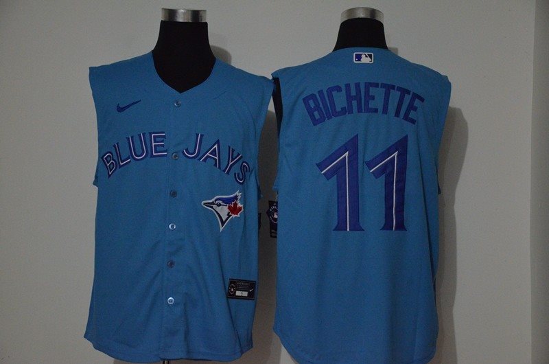 MLB Blue Jays 11 Bo Bichette Blue Nike Cool Base Sleeveless Men Jersey