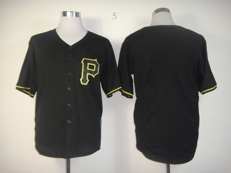 MLB Pirates Blank Black Fashion Men Jersey