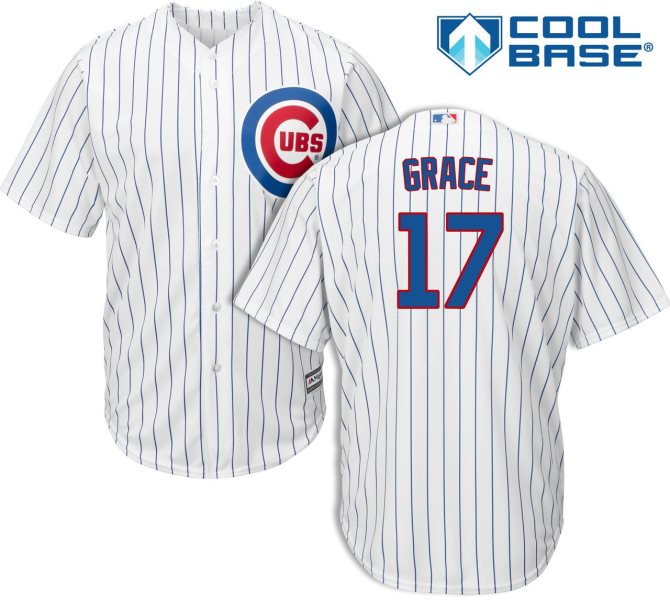 MLB Cubs 17 Mark Grace White Cool Base Men Jersey
