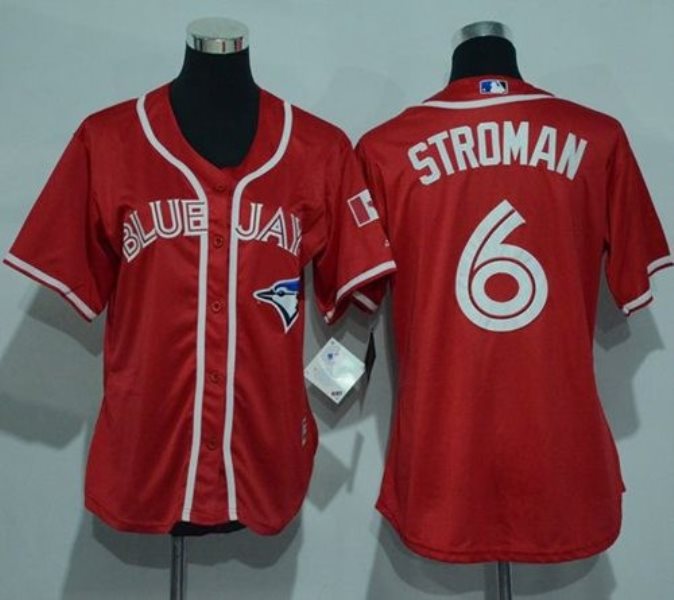 MLB Blue Jays 6 Marcus Stroman Red Canada Day Women Jersey