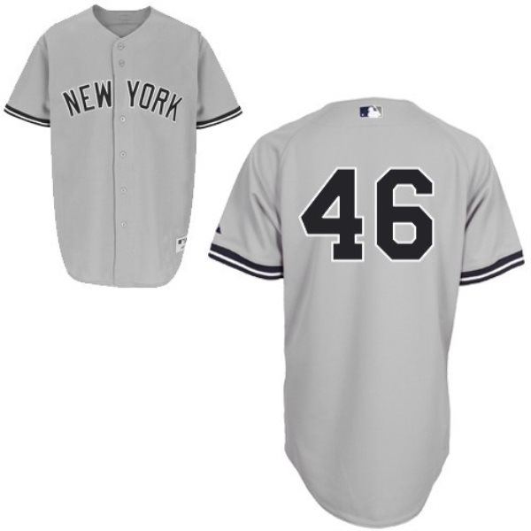 MLB Yankees 46 Andy Pettitte Grey Men Jersey