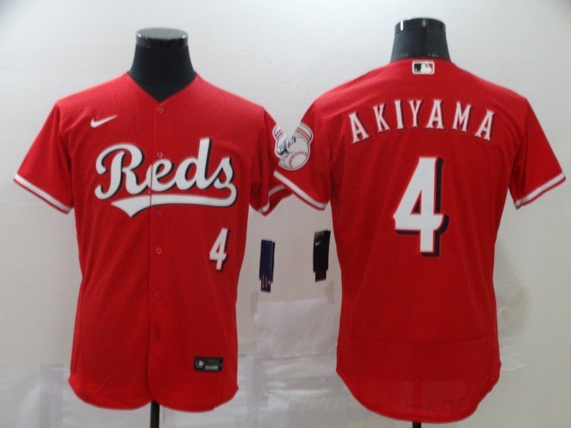 MLB Reds 4 Shogo Akiyama Red 2020 Nike Flexbase Men Jersey