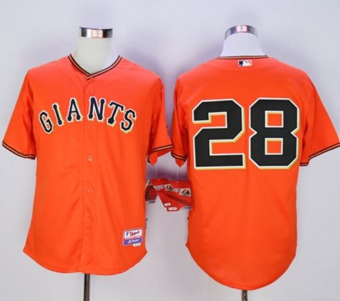 MLB Giants 28 Buster Posey Orange Men Jersey