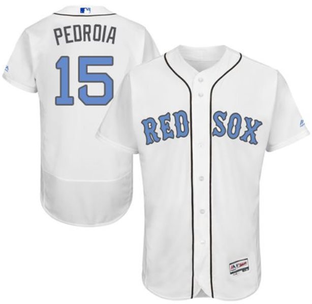 MLB Red Sox 15 Dustin Pedroia White 2016 Father's Day Flexbase Men Jersey