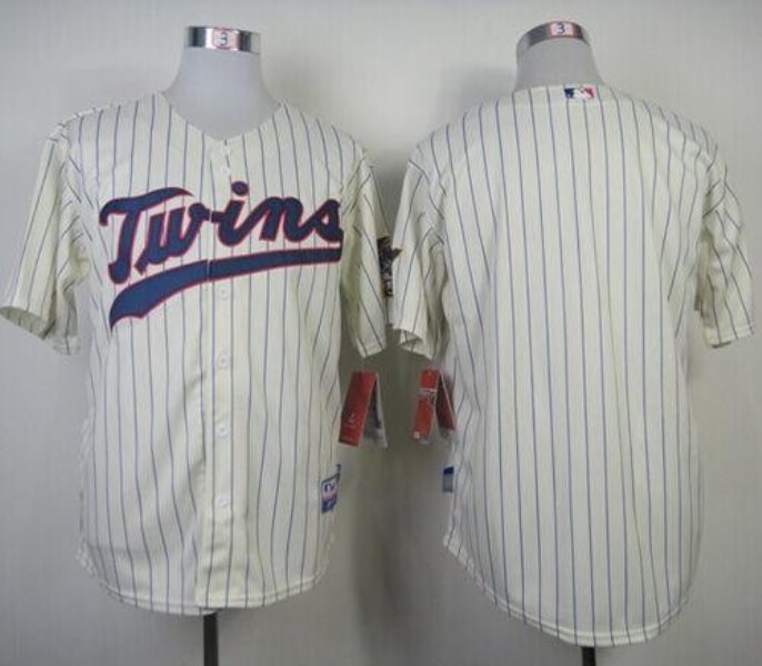 MLB Twins Blank Cream Cool Base Men Jersey
