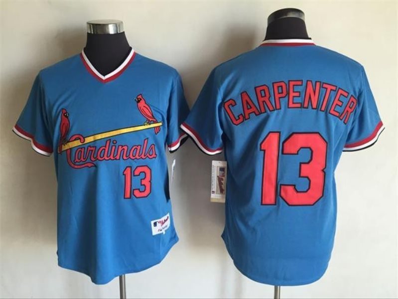 MLB Cardinals 13 Matt Carpenter Blue Men Jersey