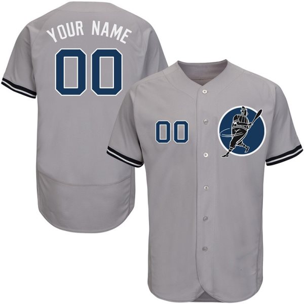 MLB Yankees Gray Flexbase New Design Customized Men Jersey