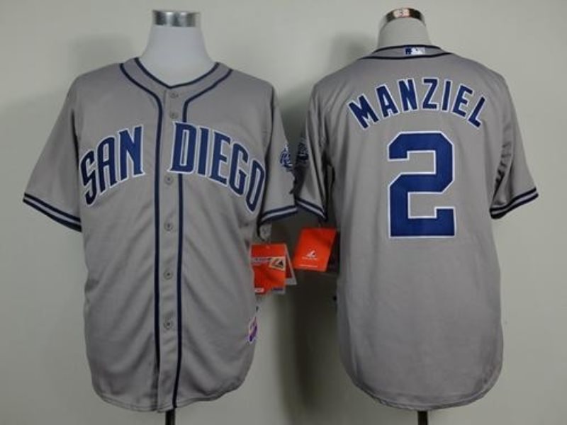 MLB Padres 2 Johnny Manziel Grey Cool Base Men Jersey