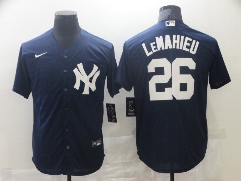 MLB Yankees 26 DJ LeMahieu Blue 2020 Nike Cool Base Men Jersey