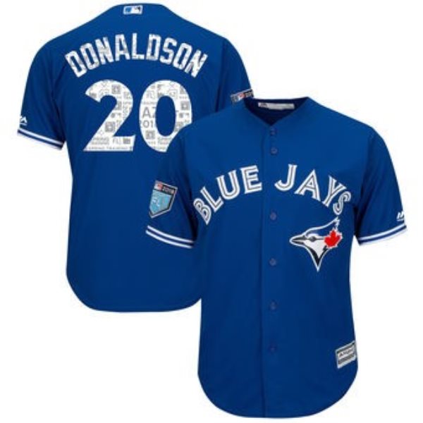 MLB Blue Jays 20 Josh Donaldson Royal 2018 Spring Training Cool Base Men Jersey