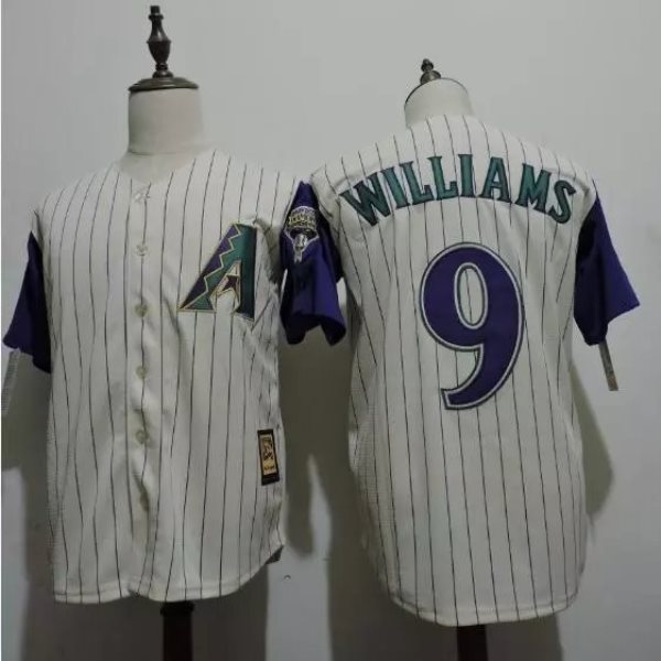 MLB Diamondbacks 9 Matt Williams Cream Throwback Collection Cool Base Men Jersey