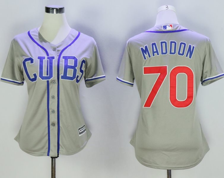 MLB Cubs 70 Joe Maddon Grey New Cool Base Women Jersey