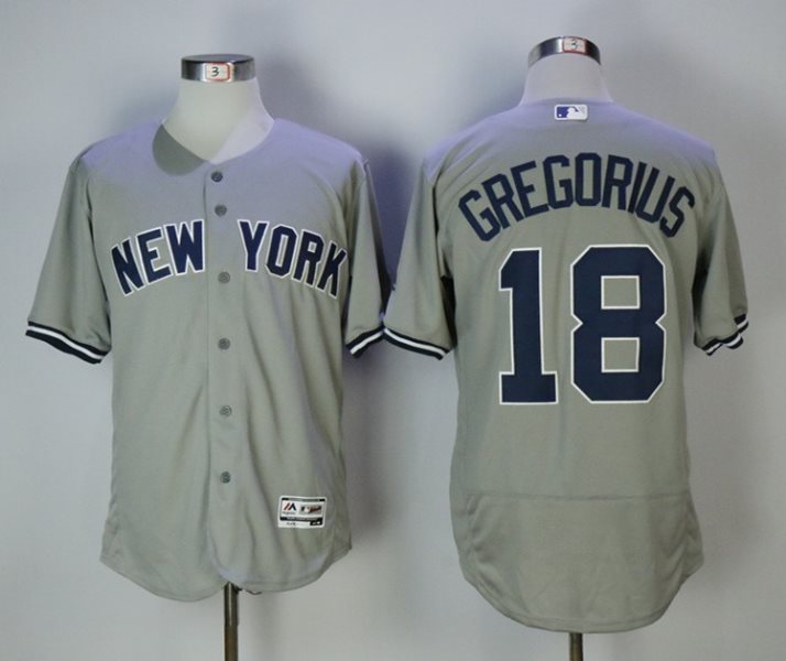 MLB Yankees 18 Didi Gregorius Gray Flexbase Men Jersey