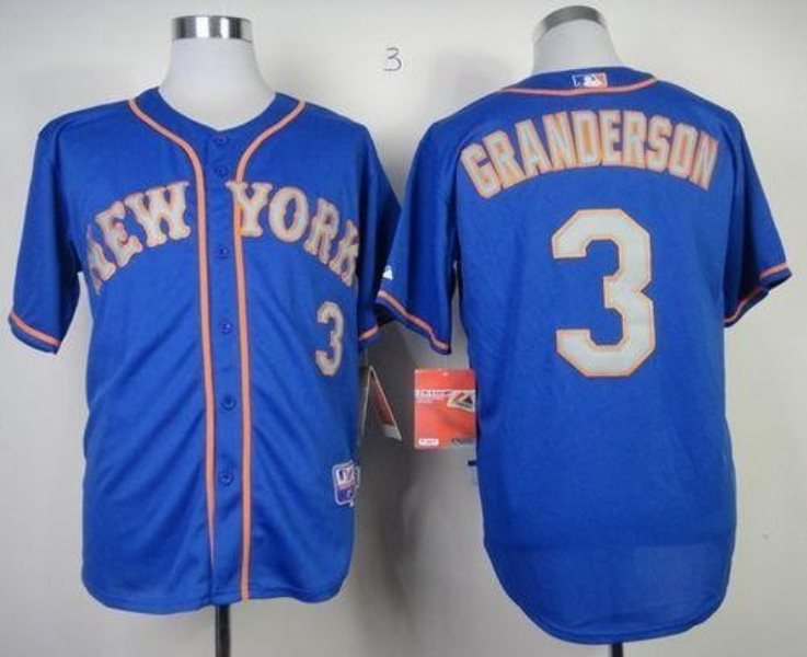 MLB Mets 3 Curtis Granderson Blue Men Jersey