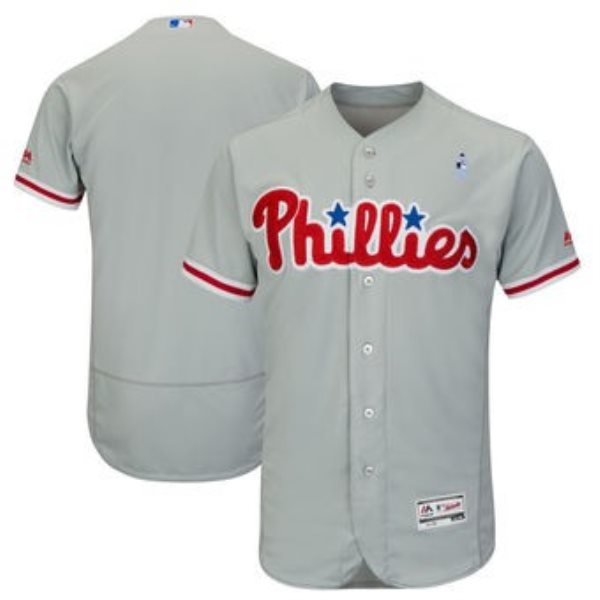 MLB Phillies Blank Gray 2018 Father's Day FlexBase Men Jersey