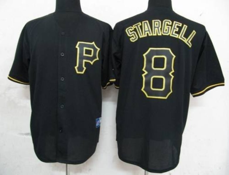 MLB Pirates 8 Willie Stargell Black Fashion Men Jersey