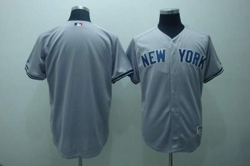 MLB Yankees Blank Grey Men Jersey