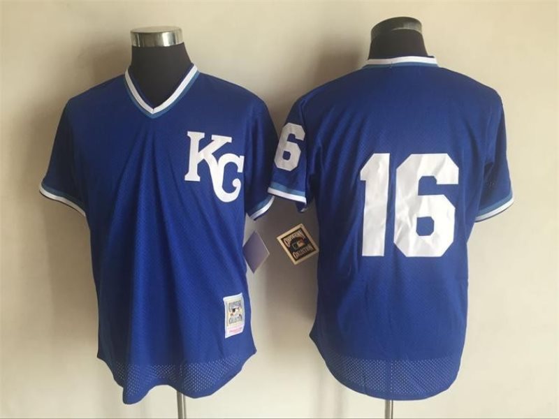 MLB Royals 16 Bo Jackson Blue 1989 Authentic Mesh BP Mitchell and Ness Men Jersey