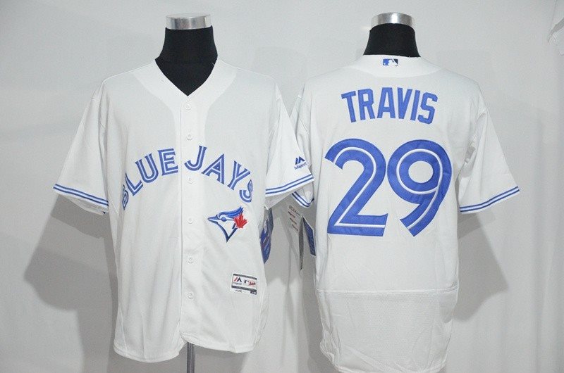 MLB Blue Jays 29 Devon Travis White Flexbase Men Jersey