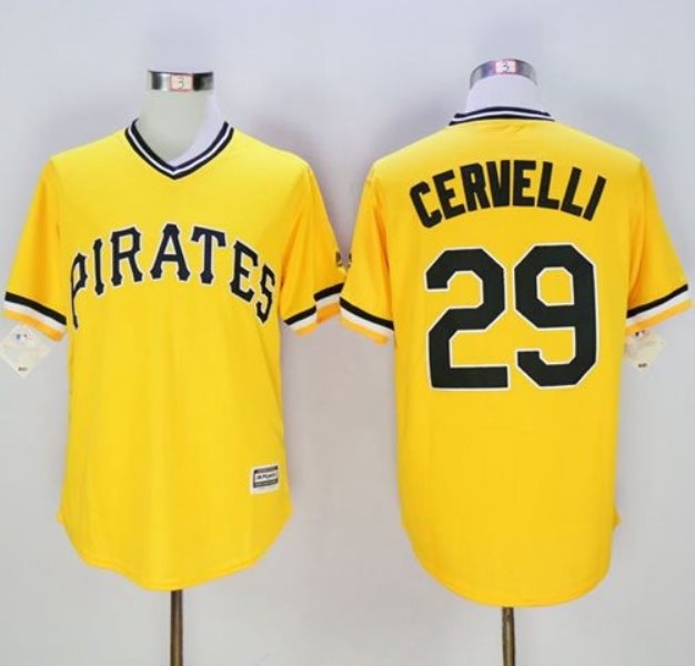 MLB Pirates 29 Francisco Cervelli Gold New Cool Base Men Jersey