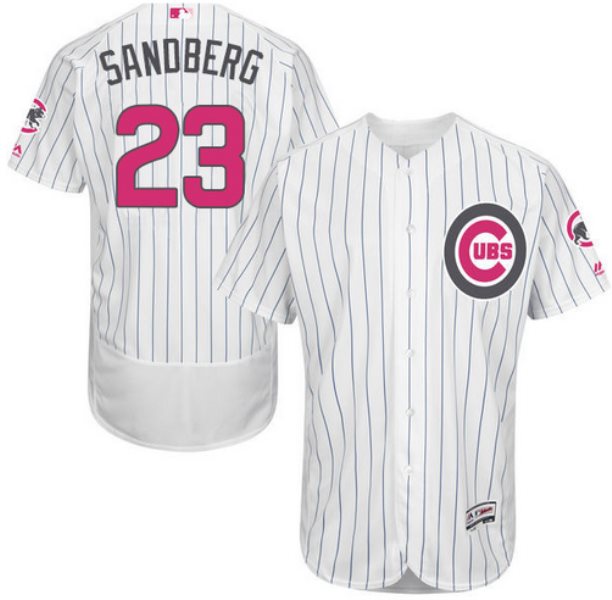 MLB Cubs 23 Ryne Sandberg White 2016 Mother's Day Flexbase Men Jersey