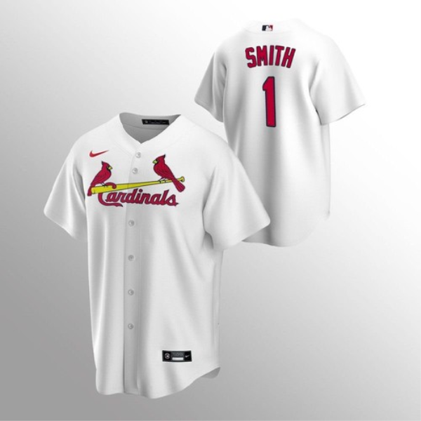 MLB Cardinals 1 Ozzie Smith White Nike Cool Base Men Jersey