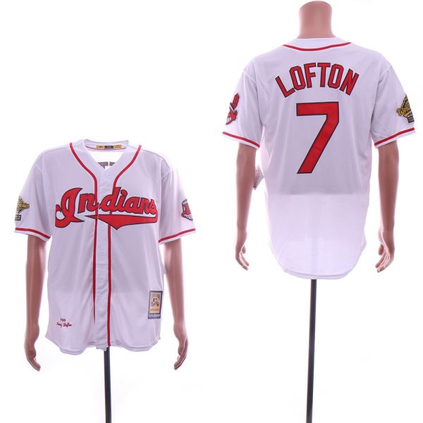 MLB Indians 7 Kenny Lofton White Cooperstown Collection 1995 Throwback Men Jersey