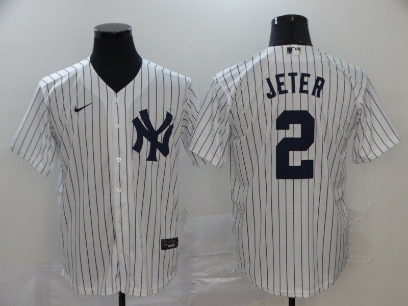 MLB Yankees 2 Derek Jeter White 2020 Nike Cool Base Men Jersey