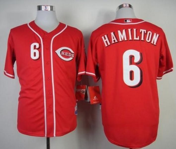 MLB Reds 6 Billy Hamilton Red Cool Base Men Jersey
