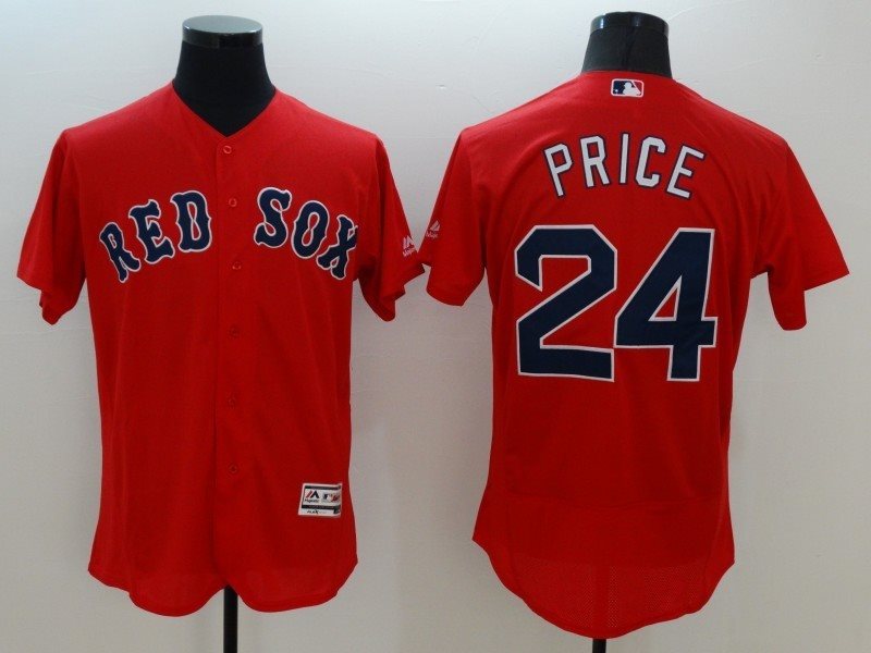 MLB Red Sox 24 Price Red Flexbase Men Jersey