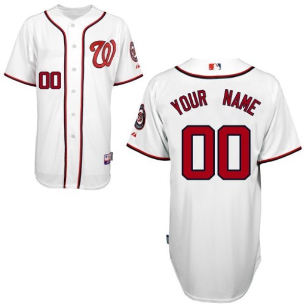 MLB Nationals White 2011 Cool Base Customized Men Jersey