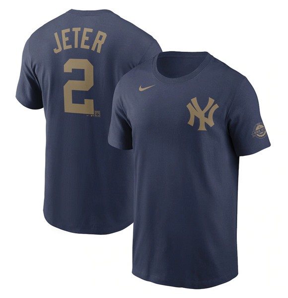 MLB New York Yankees 2 Derek Jeter Navy T-shirt