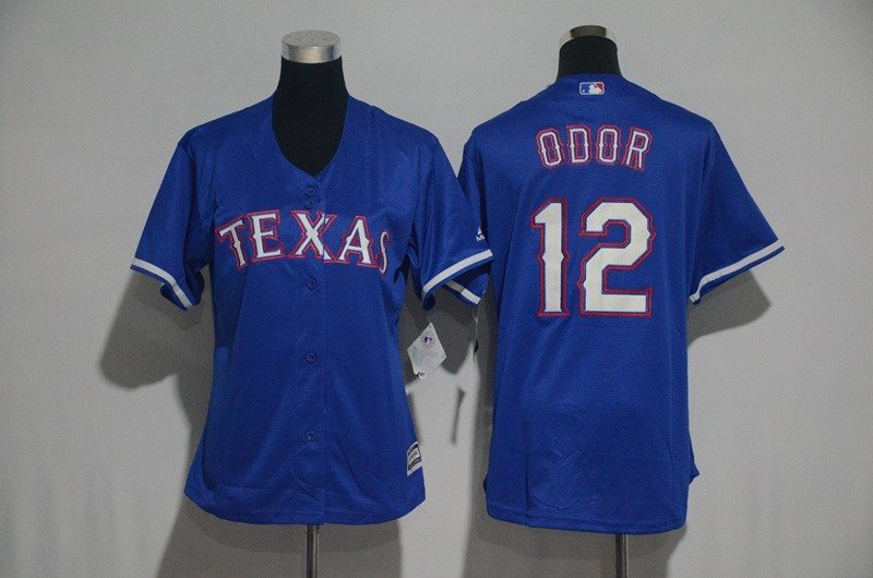 MLB Rangers 12 Rougned Odor Blue Cool Base Women Jersey