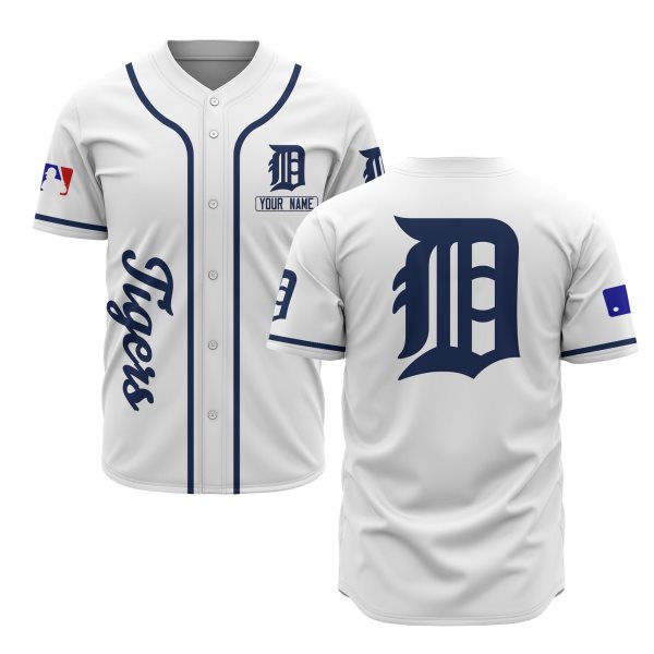 MLB Detroit Tigers White Baseball Customized Men Jersey